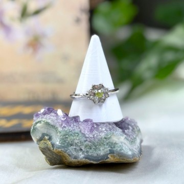 Peridot Justerbar Blomster Ring