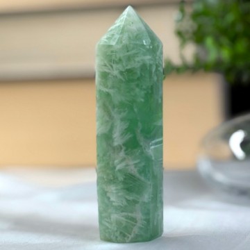 Grønn Feather Fluoritt Tårn #5**