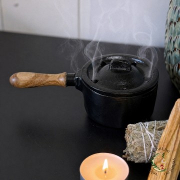 Liten Røkelsesbrenner i Jern - Med Håndtak, 14cm