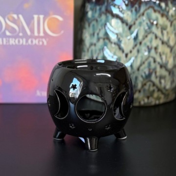 Triple Moon Wax Melt & Oljebrenner - Liten Svart Keramikk