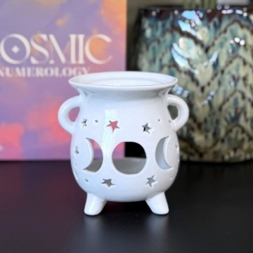 Triple Moon Wax Melt & Oljebrenner - Hvit Kermaikk