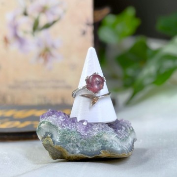 Lepidolitt Havfrue Ring (Purple Mica)