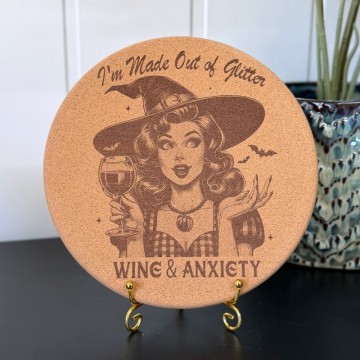 Aggressive Gryteunderlag - “Made Out Of Glitter, Wine & Anxiety”