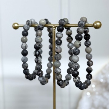 Spindelvev Jaspis Armbånd, 8mm