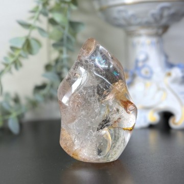 Bergkrystall med Golden Healer Flamme