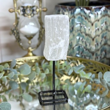 Selenitt på stativ (Satin Spar) #1