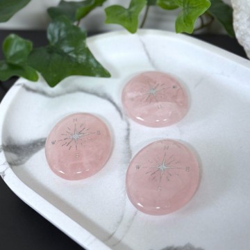 Rosenkvarts - Kompass Lommestein