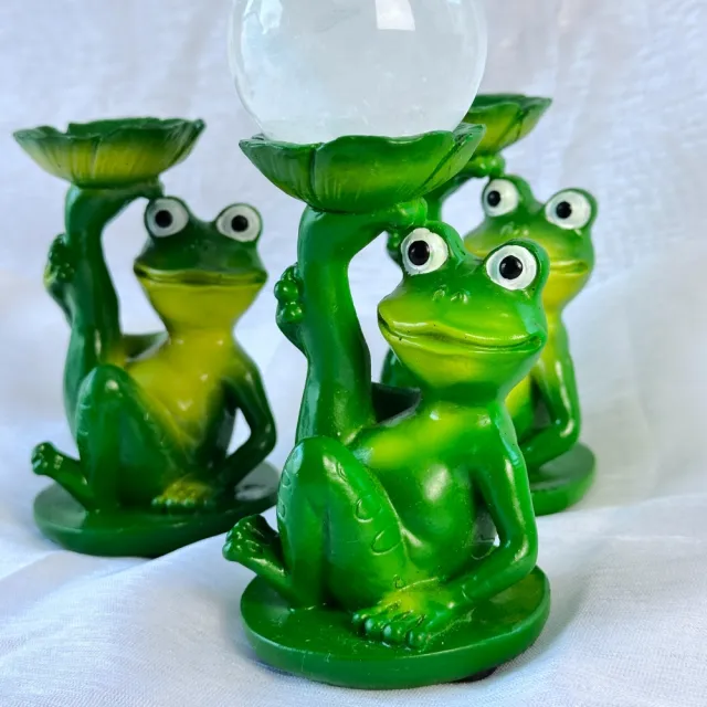 Grønn Frosk Krystallkuleholder