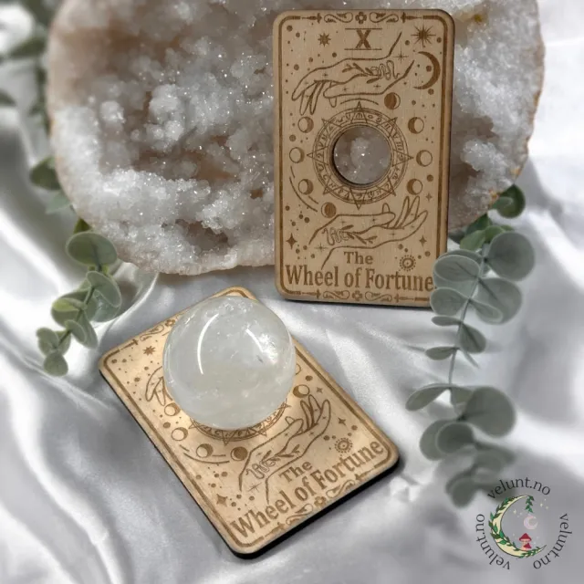 Krystallkuleholder Tarot Kort - The Wheel of Fortune (Lys)
