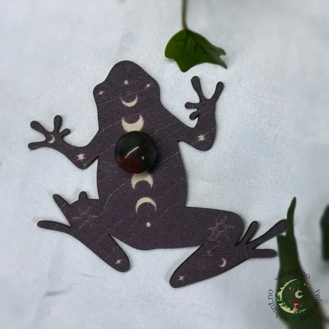 Moonphase Frog Krystallkuleholder