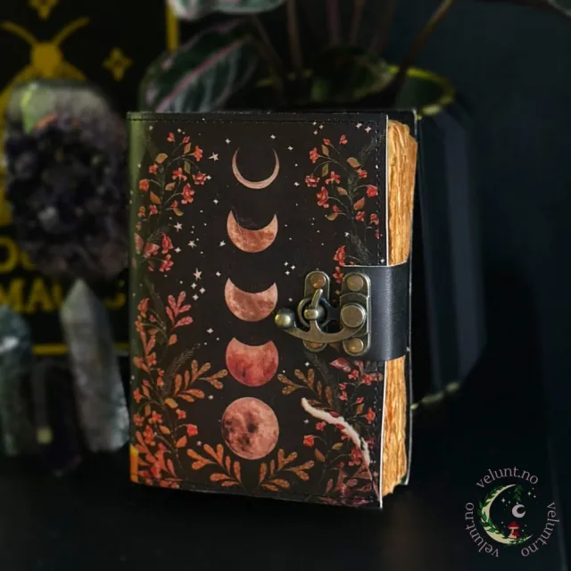 Håndlaget Vintage Notatbok - Månefase 
