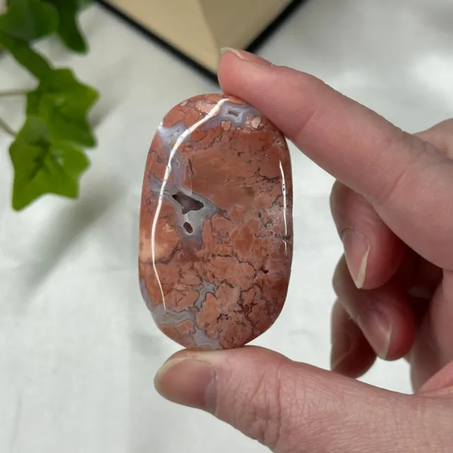 Sukkerspinn Agat Håndstein #11 (Rosa Agat)