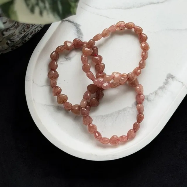 Krystallhjerte Armbånd - Jordbærkvarts 