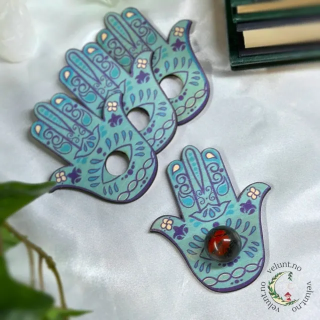 Hamsa Hånd Krystallkuleholder [Lyseblå]