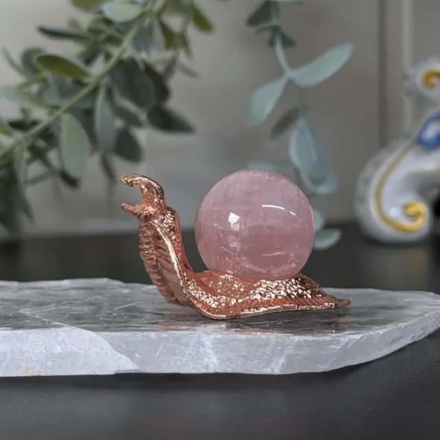 Enchanted Snegle Krystallkuleholder - Rose Bronze