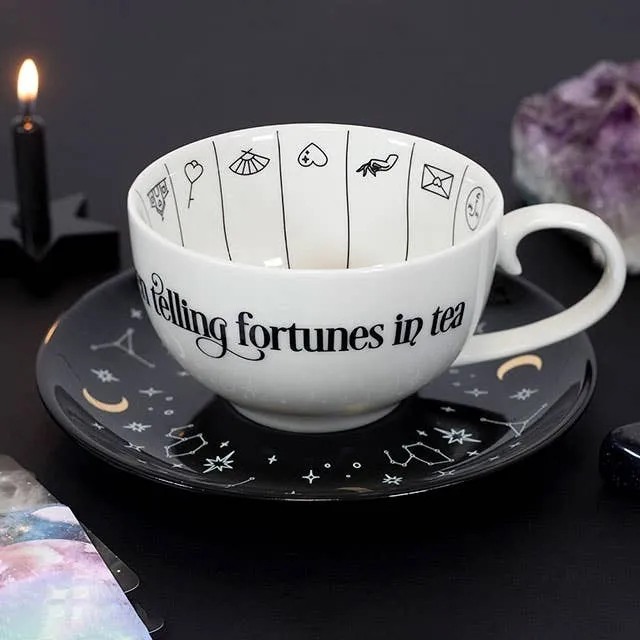 Fortune Telling - Spådomskopp for Tebladlesing med tallerken