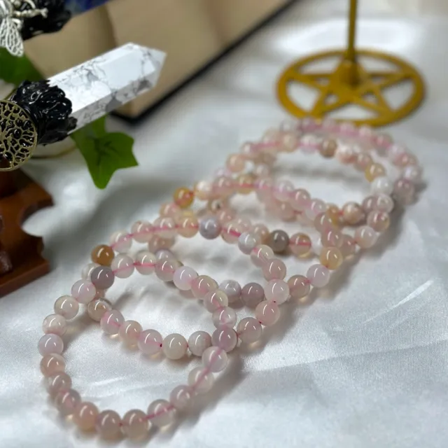 Blomster Agat Armbånd, 8mm