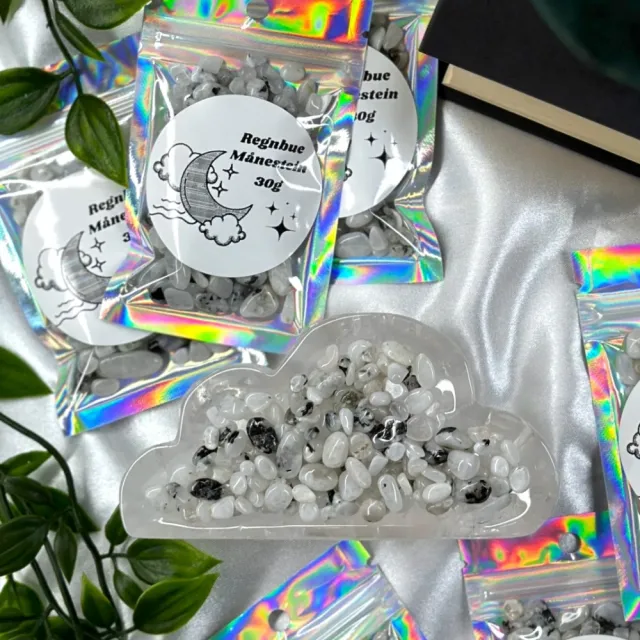 Regnbue Månestein Krystallchips, 30g 