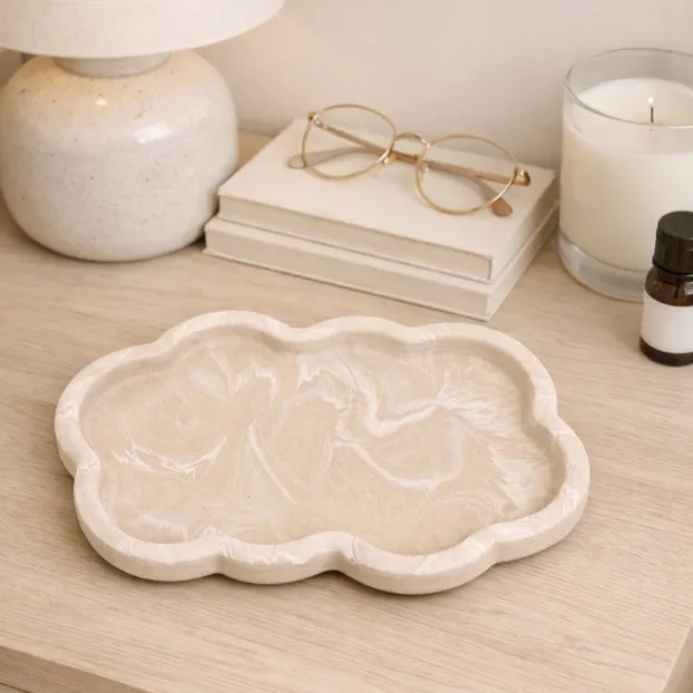Skyfat - Smykkefat i Beige Marmor