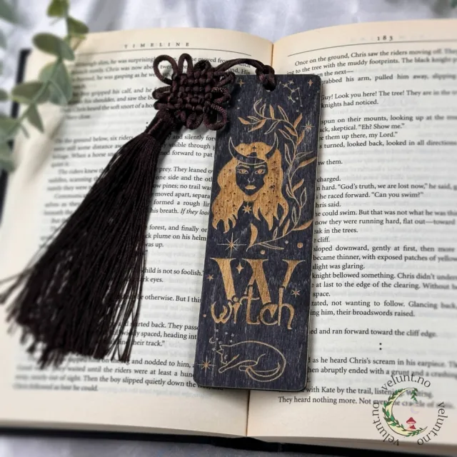 Vel Unt's Bokmerker - Witch & Cat, 15x5cm