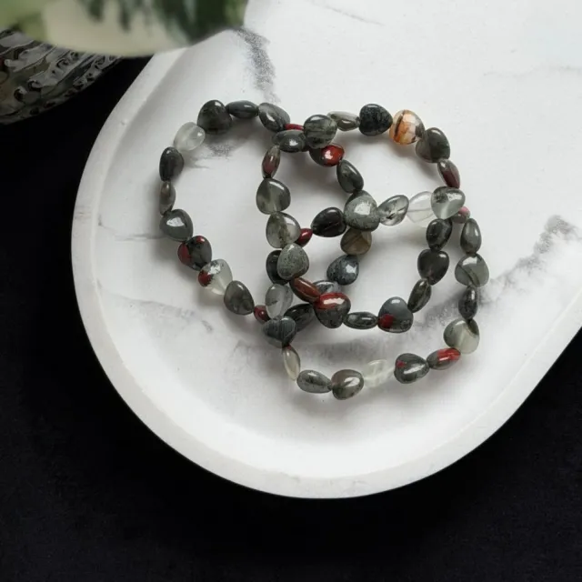 Krystallhjerte Armbånd - Afrikansk Blodstein (Seftonitt)