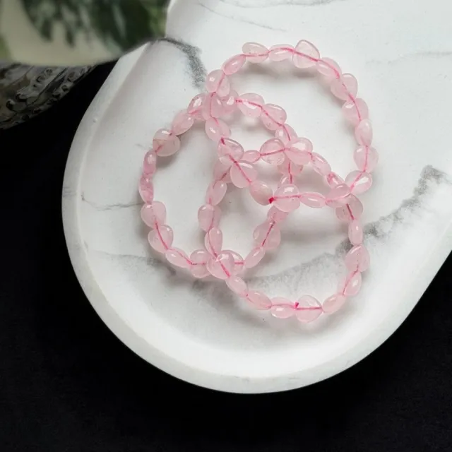 Krystallhjerte Armbånd - Rosenkvarts