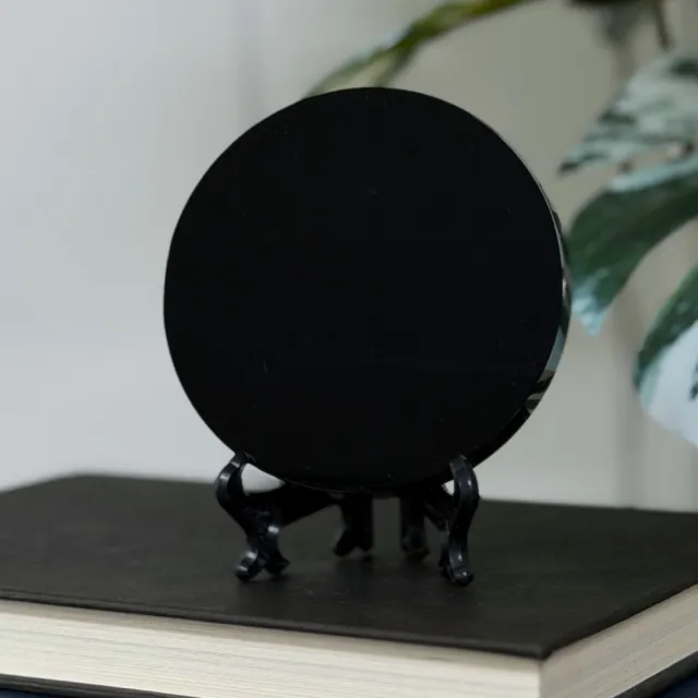 Svart Obsidian Spåspeil (Scrying Mirror), 8cm