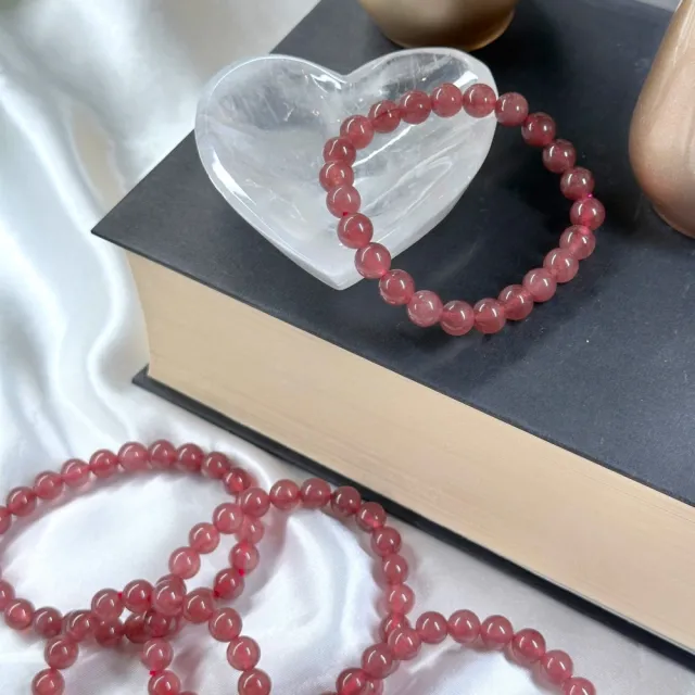 Jordbærkvarts Armbånd, 8mm