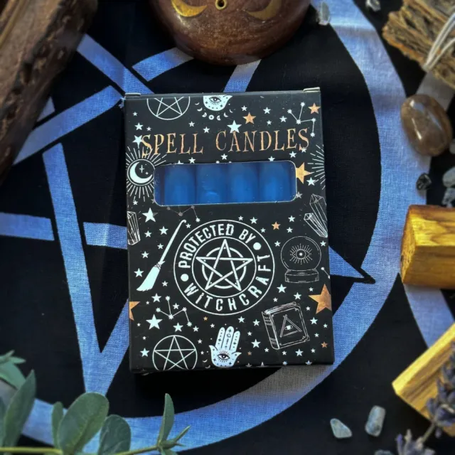 Protected By Witchcraft Spell Candles - Blå (Visdom)